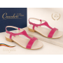 sandale dama fucsia din piele naturala cu bareta in T si toc mic S16FCS